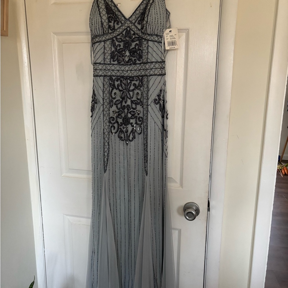 Elegant Black and Gray Evening Gown